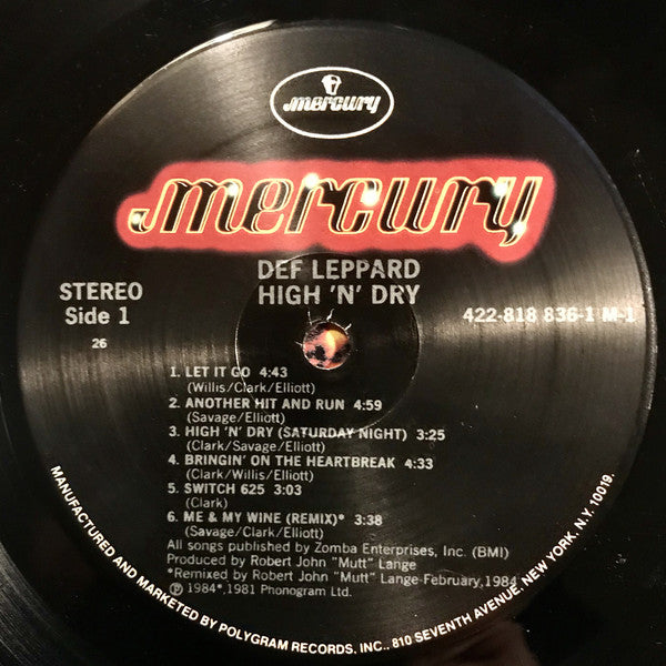 Def Leppard : High 'N' Dry (LP,Album,Reissue)