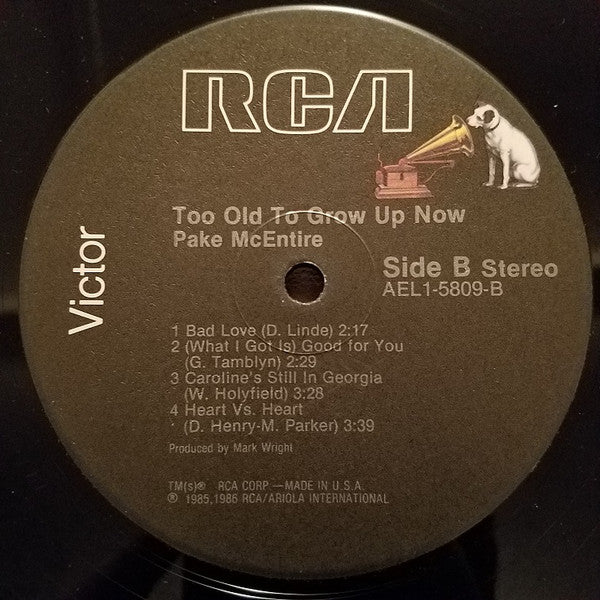 Pake McEntire : Too Old To Grow Up Now (LP,Album)