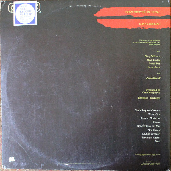Sonny Rollins : Don't Stop The Carnival (LP,Album)