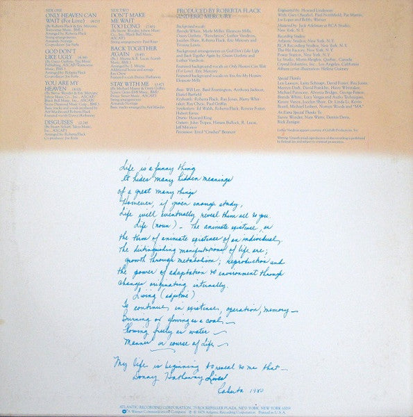 Roberta Flack Featuring Donny Hathaway : Roberta Flack Featuring Donny Hathaway (LP,Album,Stereo)