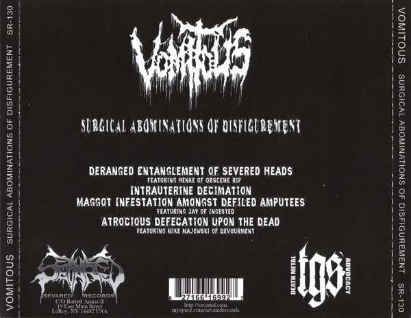 Vomitous : Surgical Abominations Of Disfigurement (EP)