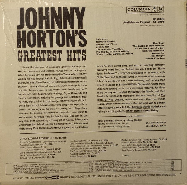 Johnny Horton : Johnny Horton's Greatest Hits (LP,Compilation,Reissue)