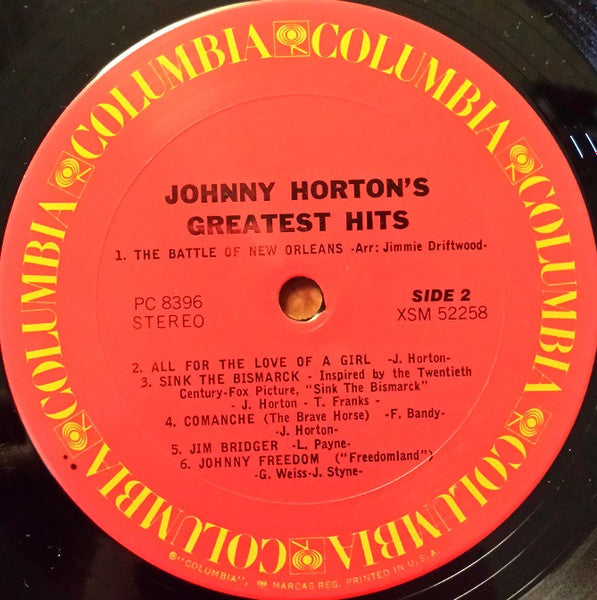 Johnny Horton : Johnny Horton's Greatest Hits (LP,Compilation,Reissue)