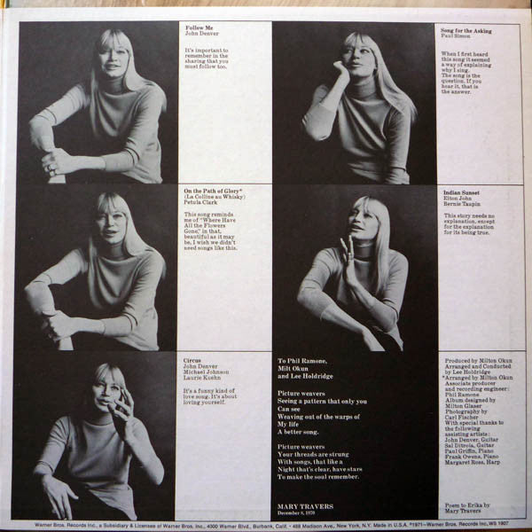 Mary Travers : Mary (LP,Album,Stereo)