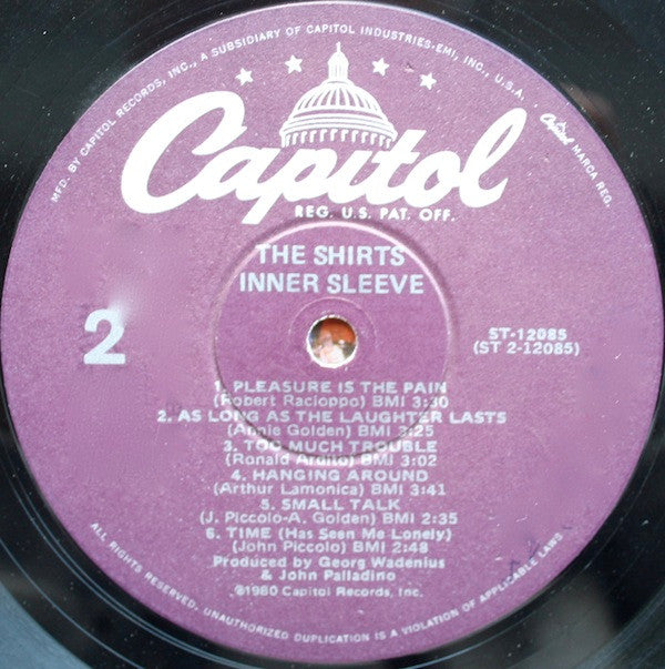Shirts, The : Inner Sleeve (LP,Album)