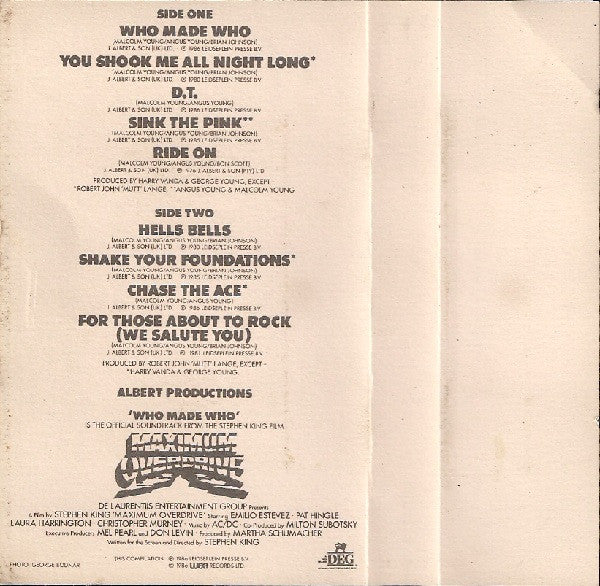 AC/DC : Who Made Who (Compilation,Album)
