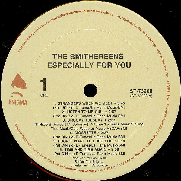 Smithereens, The : Especially For You (LP,Album,Club Edition)
