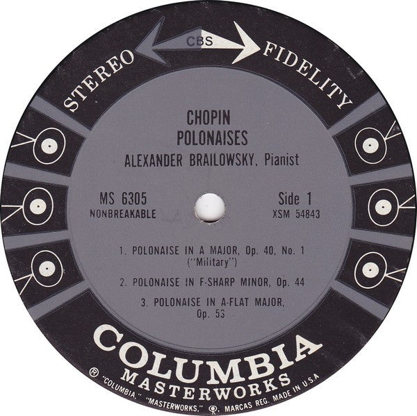 Frédéric Chopin : Alexander Brailowsky : Chopin Polonaises By Brailowsky (LP,Album,Stereo)