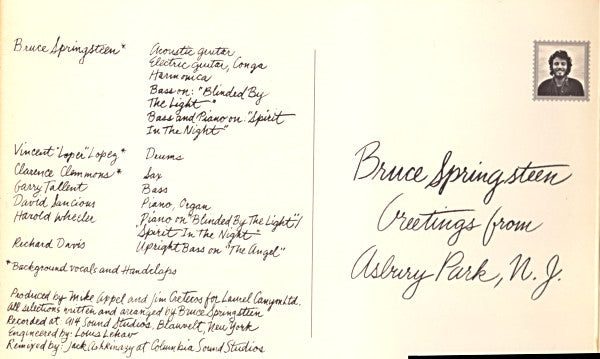 Bruce Springsteen : Greetings From Asbury Park, N.J. (LP,Album,Reissue)