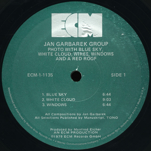 Jan Garbarek Group : Photo With Blue Sky, White Cloud, Wires, Windows And A Red Roof (LP,Album)