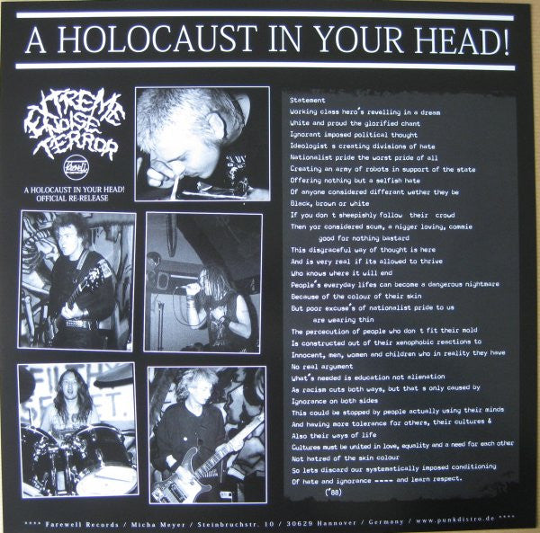 Extreme Noise Terror : A Holocaust In Your Head (LP,Album,Reissue,Remastered,Limited Edition)