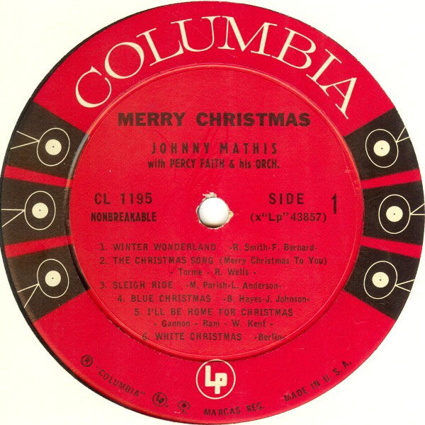 Johnny Mathis : Merry Christmas (LP,Album,Mono)