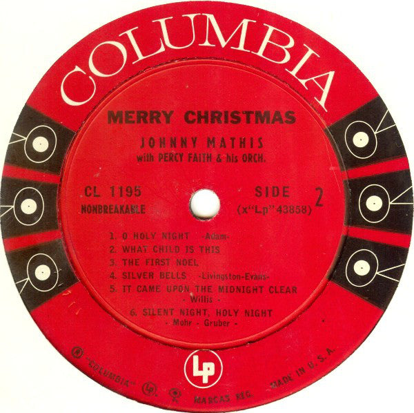 Johnny Mathis : Merry Christmas (LP,Album,Mono)