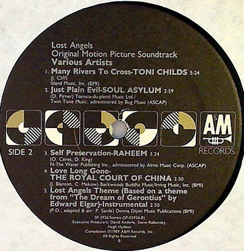 Various : Lost Angels Original Motion Picture Soundtrack (LP,Compilation)