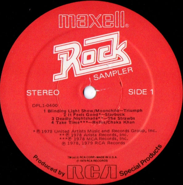 Various : Maxell Rock Sampler (LP,Compilation,Limited Edition,Sampler,Stereo)