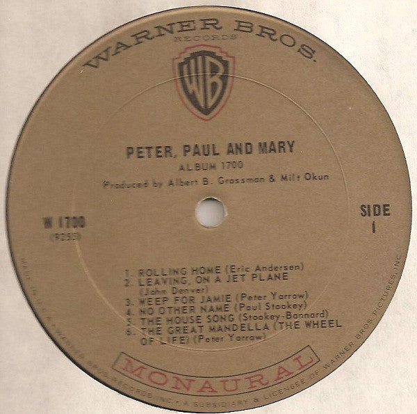 Peter, Paul & Mary : Album 1700 (LP,Album,Mono)