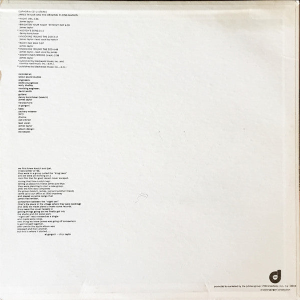 James Taylor (2) And Flying Machine (2), The : 1967 (LP,Album,Stereo)