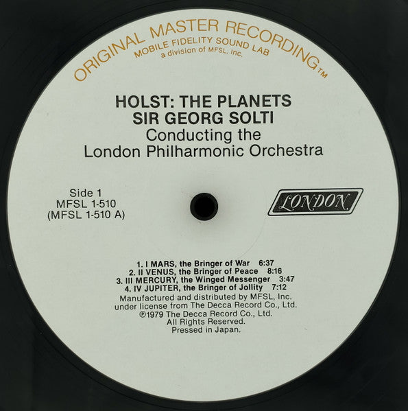 Gustav Holst, Georg Solti, London Philharmonic Orchestra : The Planets (LP,Album,Remastered,Reissue)