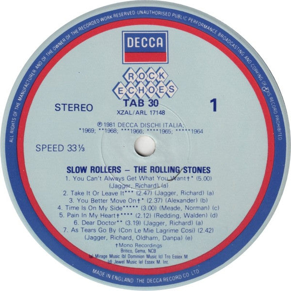 Rolling Stones, The : Slow Rollers (LP,Compilation)