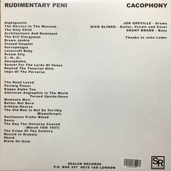 Rudimentary Peni : Cacophony (LP,Album,Reissue,Remastered)