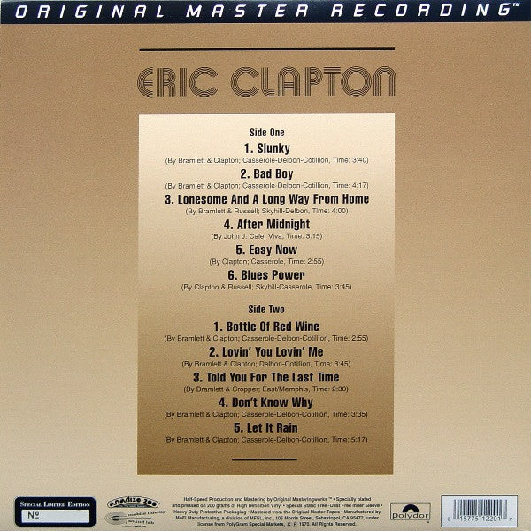 Eric Clapton : Eric Clapton (LP,Album,Limited Edition,Numbered,Reissue,Remastered,Stereo)