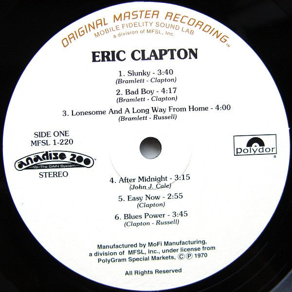 Eric Clapton : Eric Clapton (LP,Album,Limited Edition,Numbered,Reissue,Remastered,Stereo)