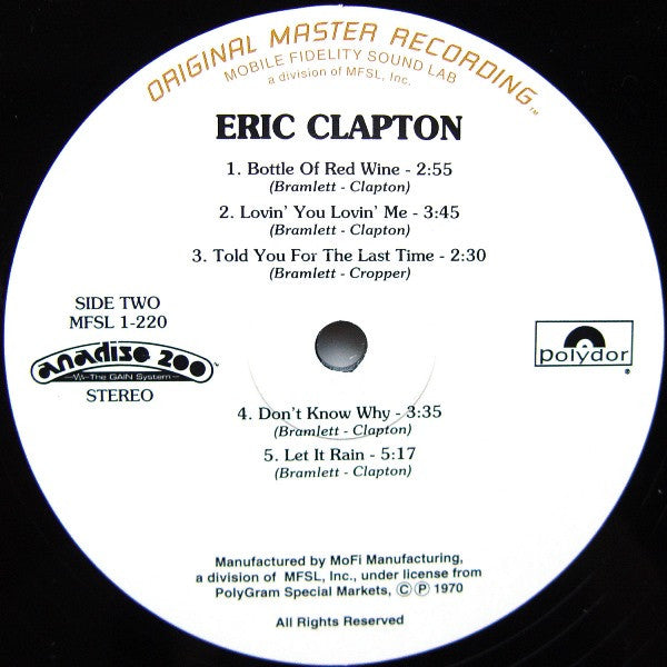 Eric Clapton : Eric Clapton (LP,Album,Limited Edition,Numbered,Reissue,Remastered,Stereo)