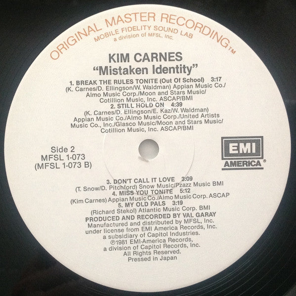 Kim Carnes : Mistaken Identity (LP,Album,Limited Edition,Remastered)