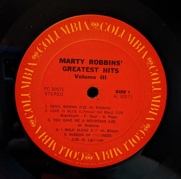 Marty Robbins : Marty Robbins' Greatest Hits Vol. III (LP,Compilation)