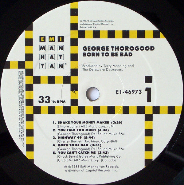 George Thorogood & The Destroyers : Born To Be Bad (LP,Album)