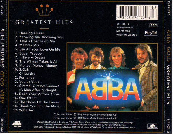 ABBA : Gold - Greatest Hits (Compilation,Remastered)