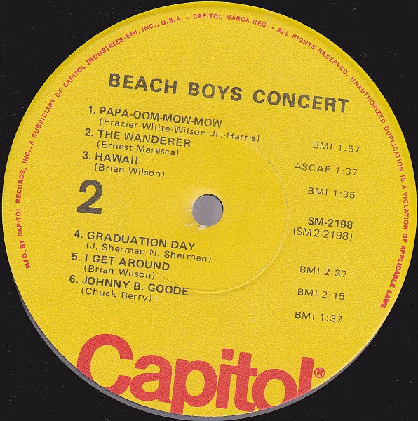 Beach Boys, The : Concert (LP,Album,Reissue)