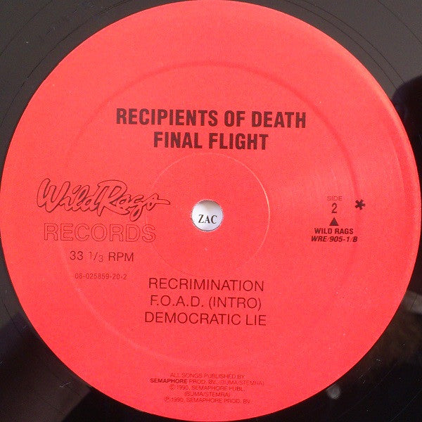 Recipients Of Death : Final Flight (12",33 ⅓ RPM,Mini-Album)