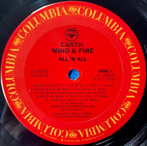 Earth, Wind & Fire : All 'N All (LP,Album,Stereo)