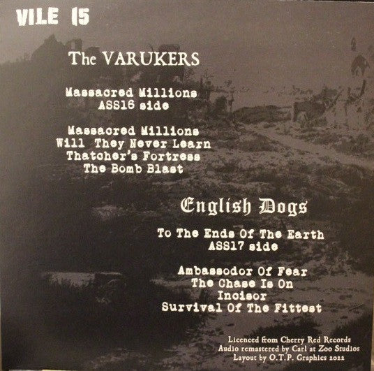 Varukers, The & English Dogs : Massacred Millions / To The Ends Of The Earth (LP,Compilation,Reissue)