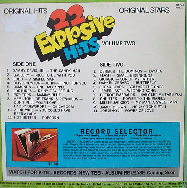 Various : 22 Explosive Hits, Vol 2 (LP,Compilation)
