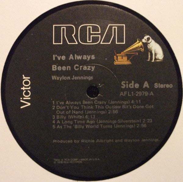 Waylon Jennings : I've Always Been Crazy (LP,Album,Stereo)