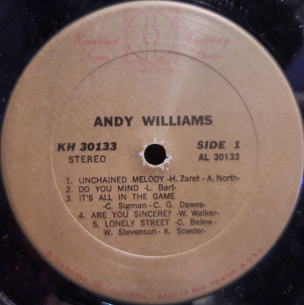 Andy Williams : Andy Williams (LP,Compilation,Stereo)