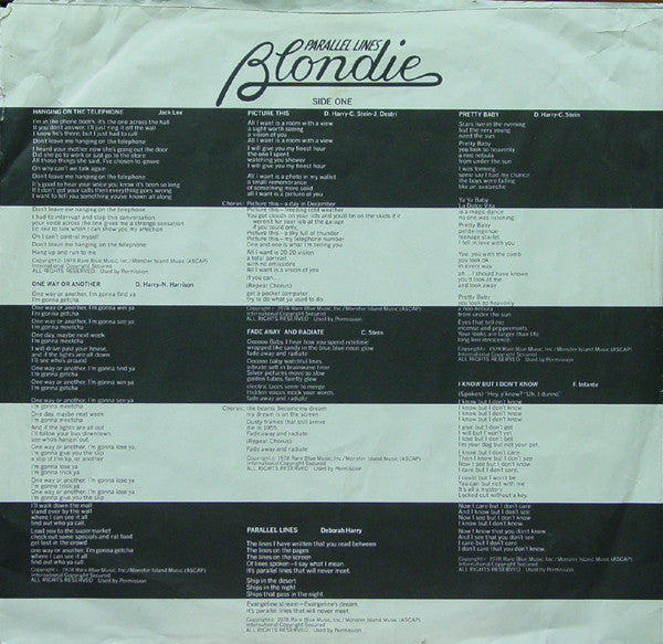 Blondie : Parallel Lines (LP,Album)