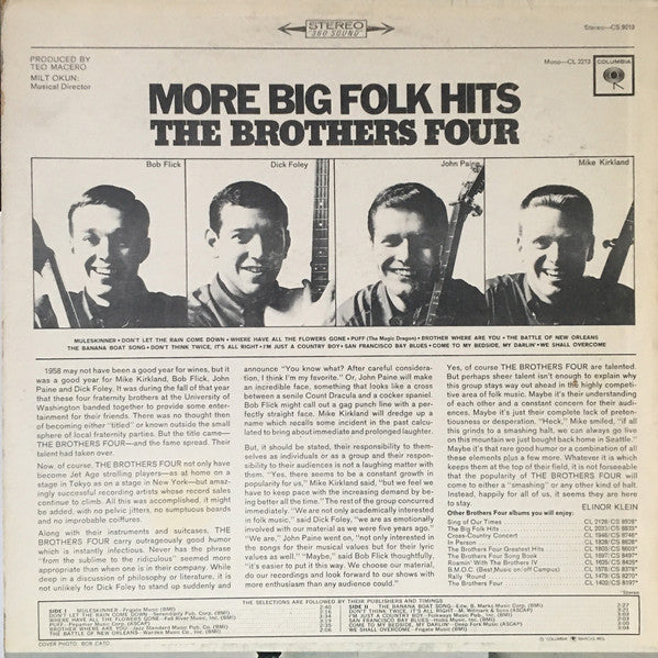 Brothers Four, The : More Big Folk Hits (LP,Album,Stereo)