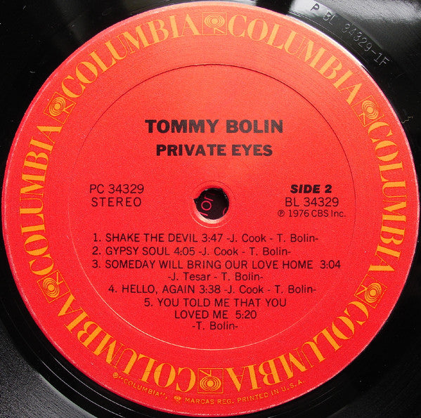 Tommy Bolin : Private Eyes (LP,Album)