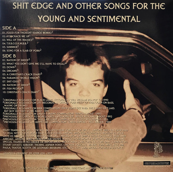 Christ On A Crutch : Shit Edge And Other Songs For The Young And Sentimental +Spread Your Filth (LP,Compilation)
