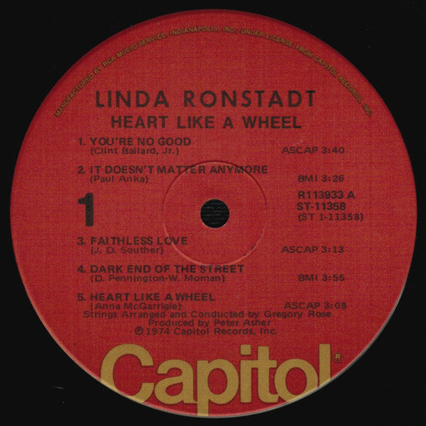 Linda Ronstadt : Heart Like A Wheel (LP,Album,Club Edition)