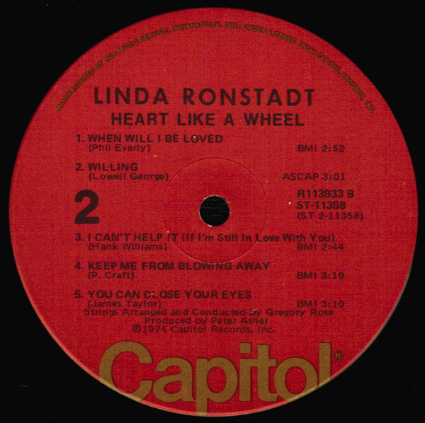 Linda Ronstadt : Heart Like A Wheel (LP,Album,Club Edition)