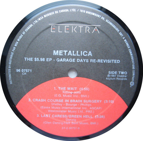 Metallica : The $5.98 E.P. - Garage Days Re-Revisited (12",33 ⅓ RPM,EP)