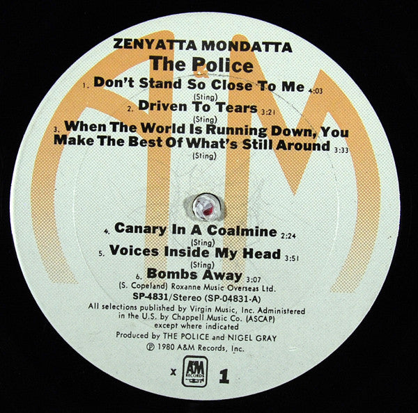 Police, The : Zenyatta Mondatta (LP,Album,Stereo)