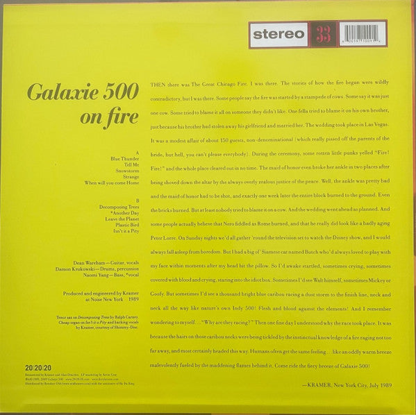Galaxie 500 : On Fire (LP,Album,Limited Edition,Reissue,Remastered)