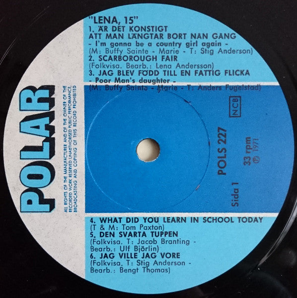 Lena Andersson : Lena, 15 (LP,Album)