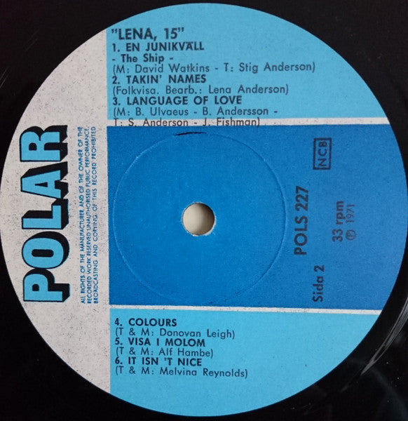Lena Andersson : Lena, 15 (LP,Album)