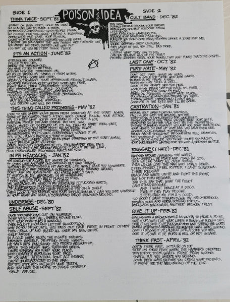 Poison Idea : Pick Your King E.P. (12",45 RPM,EP,Limited Edition,Reissue)
